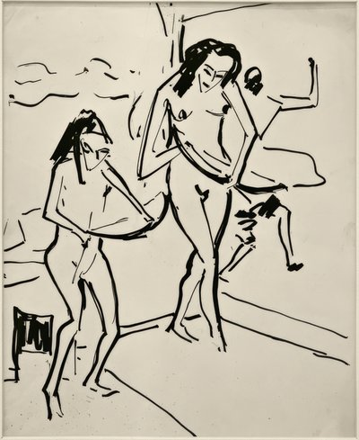 Uten tittel (Marcella og Senta med sløyfe) av Ernst Ludwig Kirchner