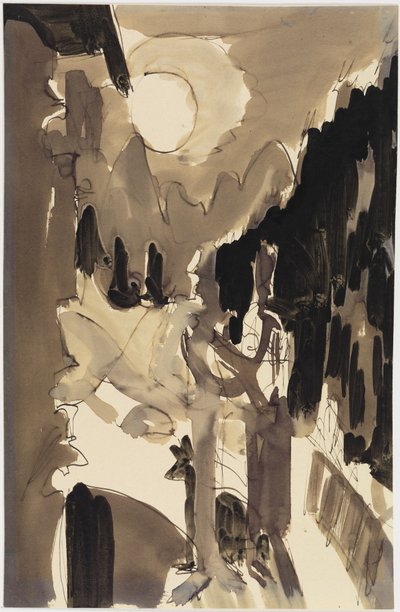 Et par i måneskinnet foran huset av Ernst Ludwig Kirchner