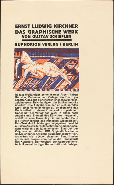 Liggende naken med katt (Illustrasjon for Ernst Ludwig Kirchner: Das Graphisches Werk) av Ernst Ludwig Kirchner