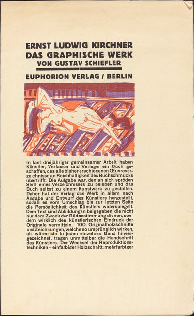 Liggende naken med katt av Ernst Ludwig Kirchner