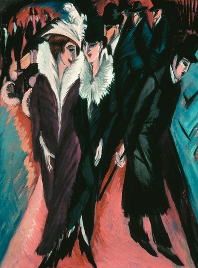 Rue, Berlin - Street, Berlin - Peinture de Ernst Ludwig Kirchner (1880-1938) - 1913 - Olje på lerret - 120,6x91,1 - Museum of Modern Art, New York - av Ernst Ludwig Kirchner