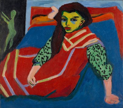 Sittende jente (Fränzi Fehrmann) av Ernst Ludwig Kirchner