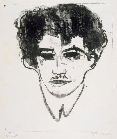 Selvportrett. Rundt 1908 av Ernst Ludwig Kirchner
