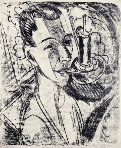 Selvportrett med sigarett av Ernst Ludwig Kirchner