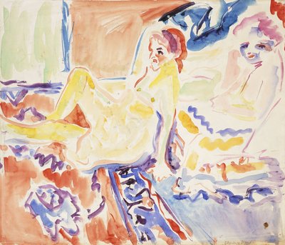 Sitter og ligger av Ernst Ludwig Kirchner