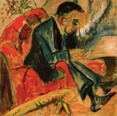Sittende mann på parkbenk av Ernst Ludwig Kirchner