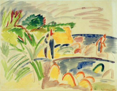 Strandscene på Fehmarn av Ernst Ludwig Kirchner