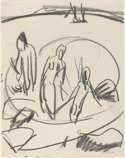 Tre badere i havet av Ernst Ludwig Kirchner