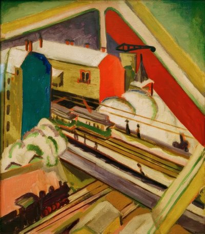 Wannseebahn, sett gjennom studiovinduet av Ernst Ludwig Kirchner