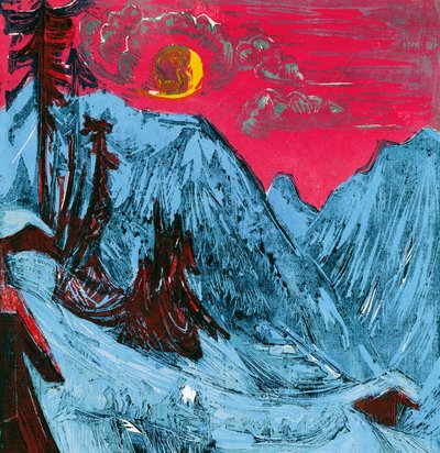 Vinter måneskinn natt av Ernst Ludwig Kirchner