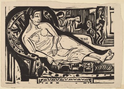 Kvinne som ligger på en sofa av Ernst Ludwig Kirchner