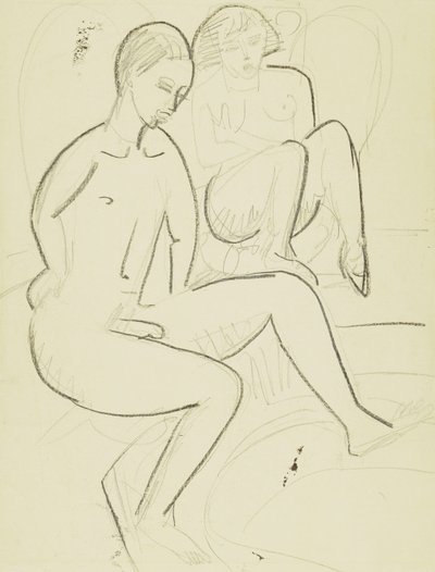 Ungt par på badet av Ernst Ludwig Kirchner