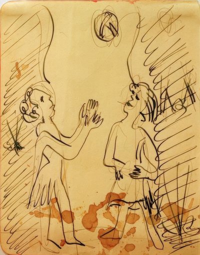 To jenter som spiller ball av Ernst Ludwig Kirchner