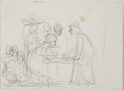 Studie for "Brevskriveren og jenta" av Ernst Meyer