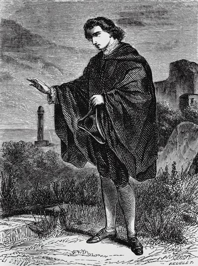 Illustrasjon for Entail, novelle av Ernst Theodor Amadeus Hoffmann (1776-1822), gravering av Ernst Theodor Amadeus Hoffmann
