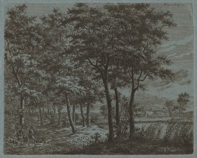 Landskap med en bonde som bærer ved, ca. 1800. av Ernst Willem Jan Bagelaar