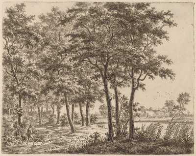 Landskap med en bonde som bærer ved, ca. 1800. av Ernst Willem Jan Bagelaar
