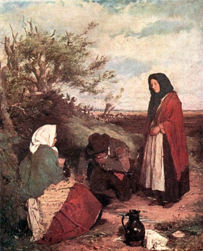Sigøynere på veien (fargelitografi) av Erskine Nicol