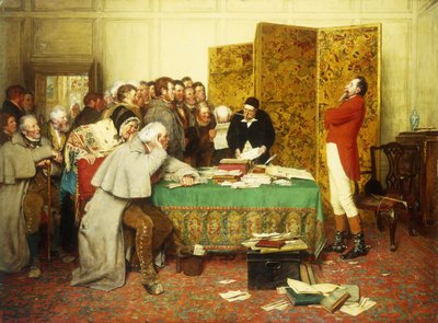 Intervjuer medlemmen deres - Lease Refused, 1879 av Erskine Nicol