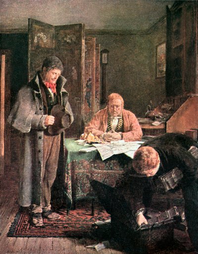 Leieavtalen avslått (fargelitografi) av Erskine Nicol