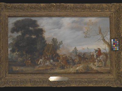 The Skirmish (olje på tre) av Esaias I van de Velde