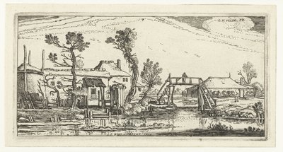 Gård på en kanal nær Haarlem Landscapes (serietittel) av Esaias van de Velde