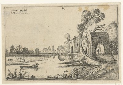 Landskap med elv og porthus Landskap (serietittel) av Esaias van de Velde