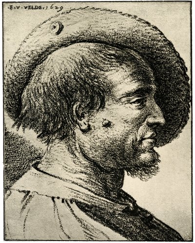 Mannlig hodestudie av Esaias van de Velde