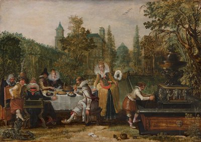 Muntert selskap i en park av Esaias van de Velde