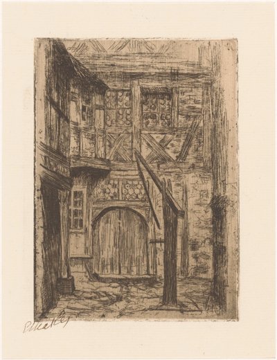 Rothenburg (original tittel på objekt) av Etha Fles (signed by artist)