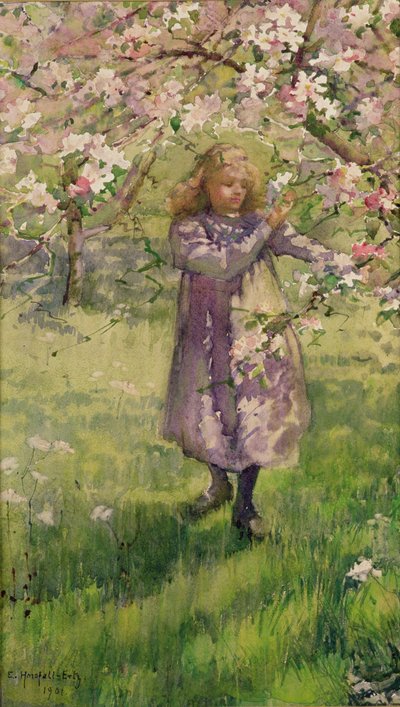 Picking Apple Blossom, 1901 av Ethel Horsfall Ertz