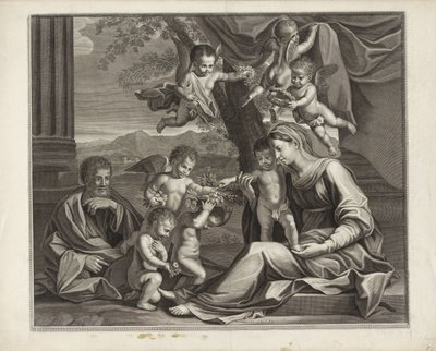 Hellig familie med putti av Etienne Baudet (possibly)