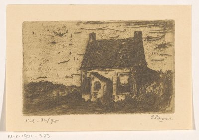 Hus i Ter Heijde nær Haag (original tittel på objekt) av Etienne Bosch (signed by artist)