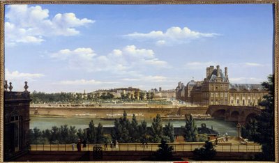 Hagen og palasset til Tuileriene, sett fra Quai d'Orsay (fra hagen til det tidligere Hotel de Lepine) Maleri av Etienne Bouhot (1780-1862) 1813 Søn. 0,54x0,92 m Paris, Musee Carnavalet av Etienne Bouhot