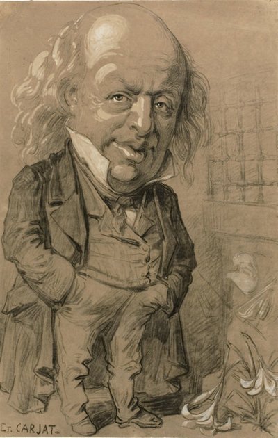 Karikaturportrett av Pierre-Jean de Beranger av Etienne Carjat