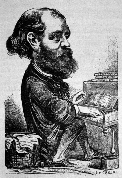 Charles Gounod (1818 - 1893), fransk komponist, karikatur av Etienne Carjat. av Etienne Carjat