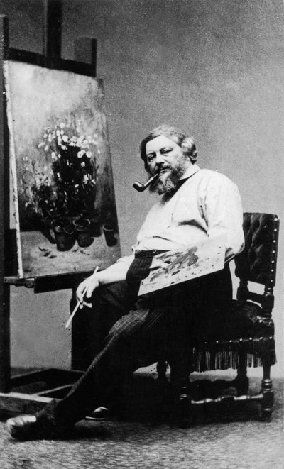 Gustave Courbet (1819–1877) Fransk maler i verkstedet sitt, ca. 1876, foto Etienne Carjat av Etienne Carjat