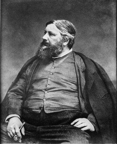 Portrett av maleren Gustave Courbet av fotografen Etienne Carjat. Originaltrykk, arkivet tilhørende fotoverkstedet Roth amp; Cie. av Etienne Carjat