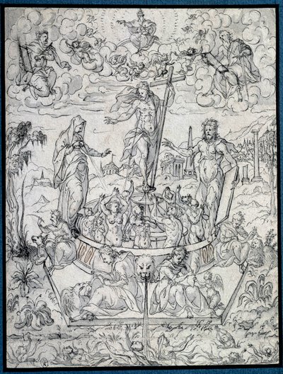 Allegori om religion. Tegning av Etienne Delaune (1518-1583/95) Paris fra 1500-tallet, Louvre-museet av Etienne Delaune