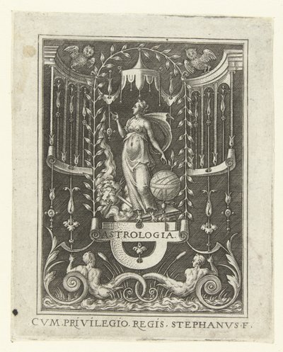 Astrologi ASTROLOGI. (tittel på objekt) Fire liberale kunster, perspektivet og arkitekturen, representert av kvinner (senere versjon) (serietittel) av Etienne Delaune
