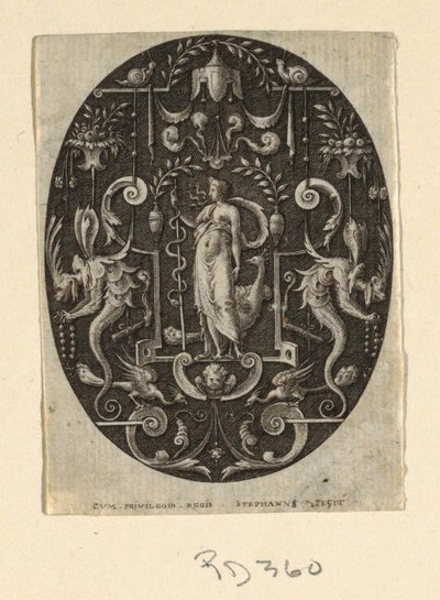 Juno, fra serien Grotesques on Black Ground, Divinities and Allegories av Etienne Delaune