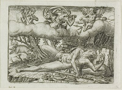Adonis#39; død av Etienne Delaune