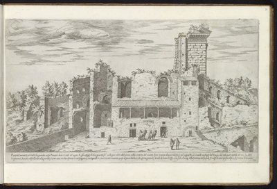 Ruïnes op de Quirinaal te Rome Bouwwerken uit de oudheid (serietittel) Restene av det gamle Roma samlet og fotografert i perspektiv av Stefano Du Perac Parisino (serietittel på objekt) av Etienne Duperac