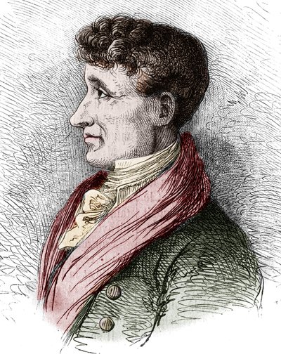 Portrait of Joseph Joubert (1754-1824), French writer. Engraving by Bocour in “” Le Magasin picturesque”” av Etienne Gabriel Bocourt