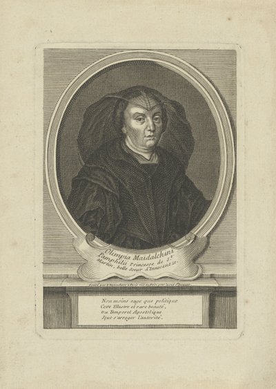 Portrett av Olympia Maidalchini Pumhills 1591-1657, um 1700. av Etienne Jehandier Desrochers