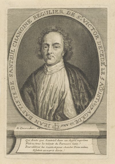 Portrett av poeten Jean-Baptiste de Santeul 1630-1697, um 1700. av Etienne Jehandier Desrochers