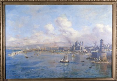 Joliette-bassenget og de nye havnene i Marseille Maleri av Etienne Martin (1856-1945). Marseille akademi av Etienne Philippe Martin