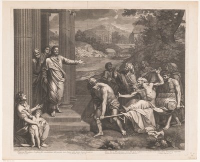 Christus geneest de lamme Jesus ait Paralytico (...)/ Jesus dit au Paralytic (...) (tittel på objekt) av Etienne Picart