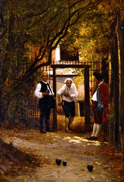 Spille boule (olje om bord) av Etienne Prosper Berne Bellecour