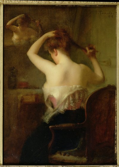 Kvinne som ordner håret sitt, 1903 av Etienne Tournes